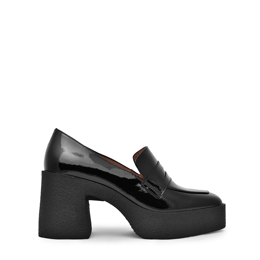 Yoko Black Patent Leather Chunky Loafers 21031-01-02 - 1