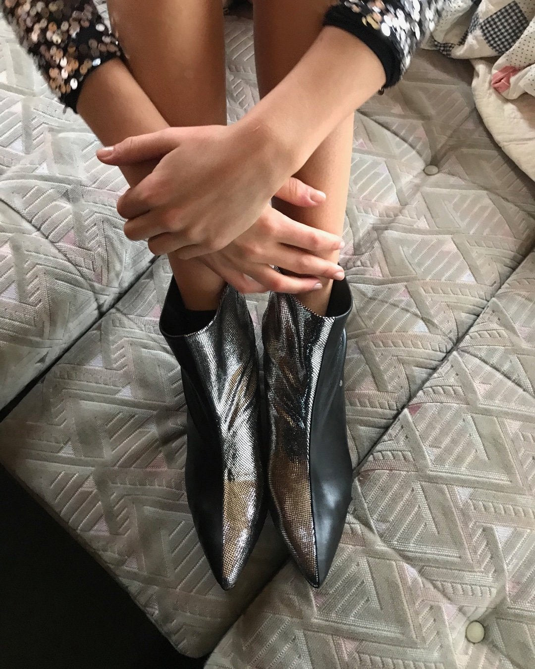 Chloe Black Silver Boots - 5