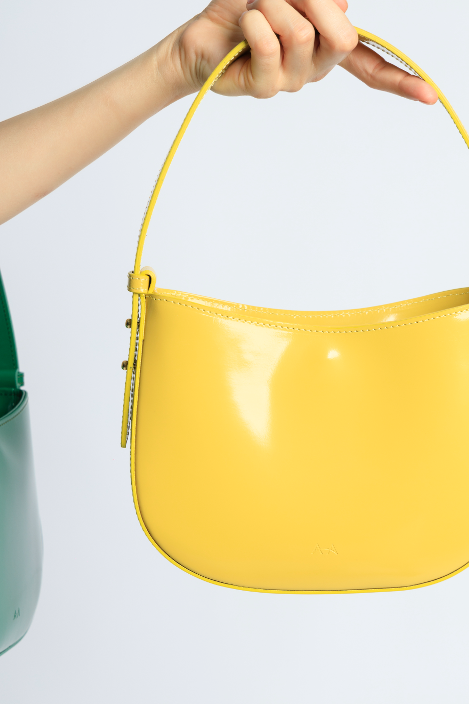 Mio Yellow Semi Patent Leather Shoulder Bag CL10678 GIALLO - 6