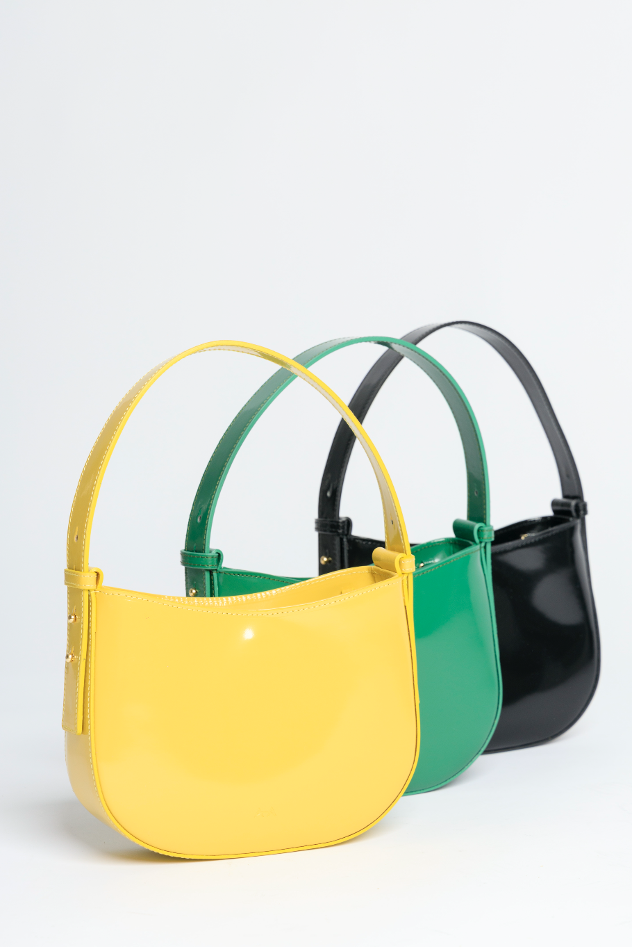 Mio Yellow Semi Patent Leather Shoulder Bag CL10678 GIALLO - 12