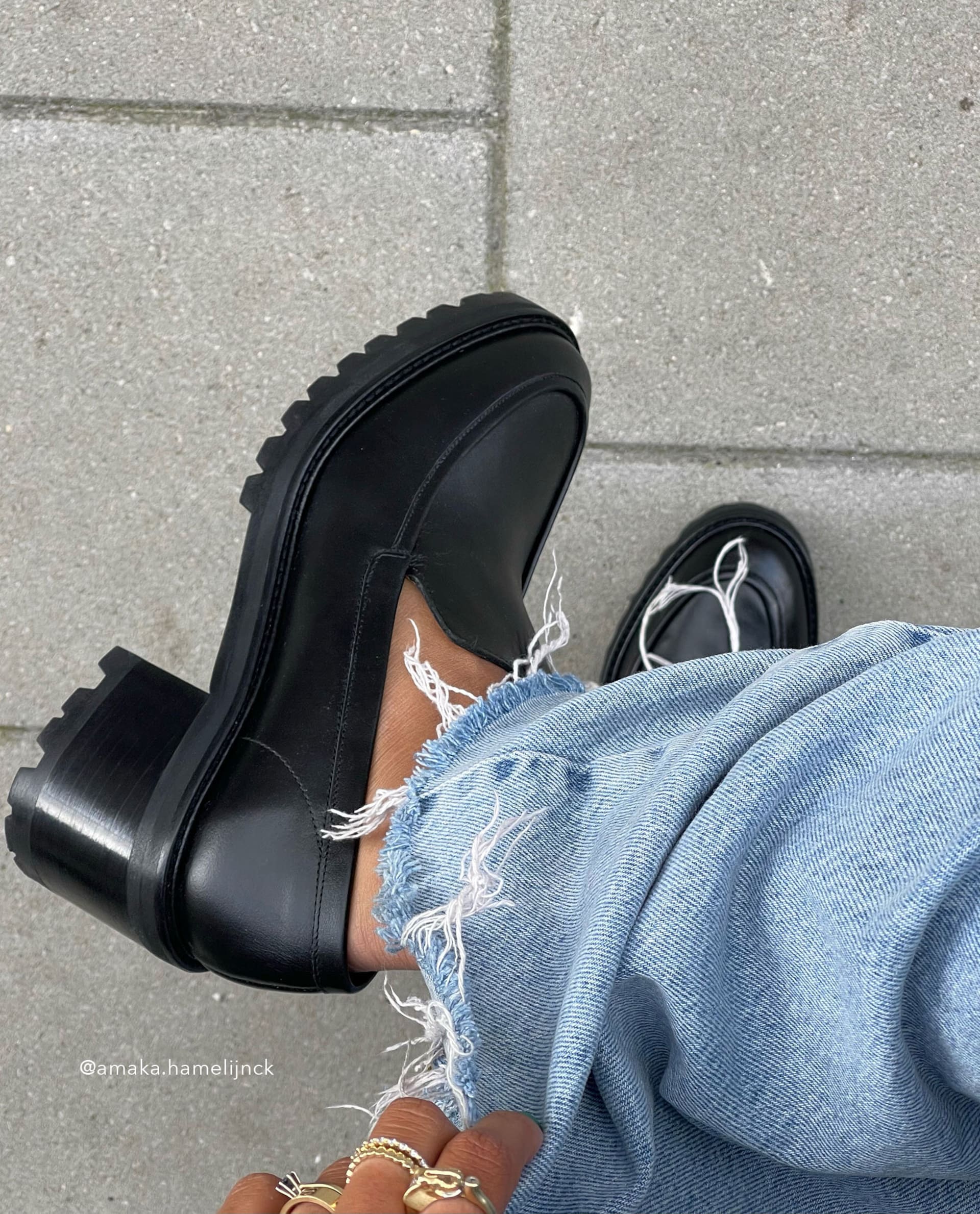 Saga Black Leather Heeled Loafers 22020423501-001-7