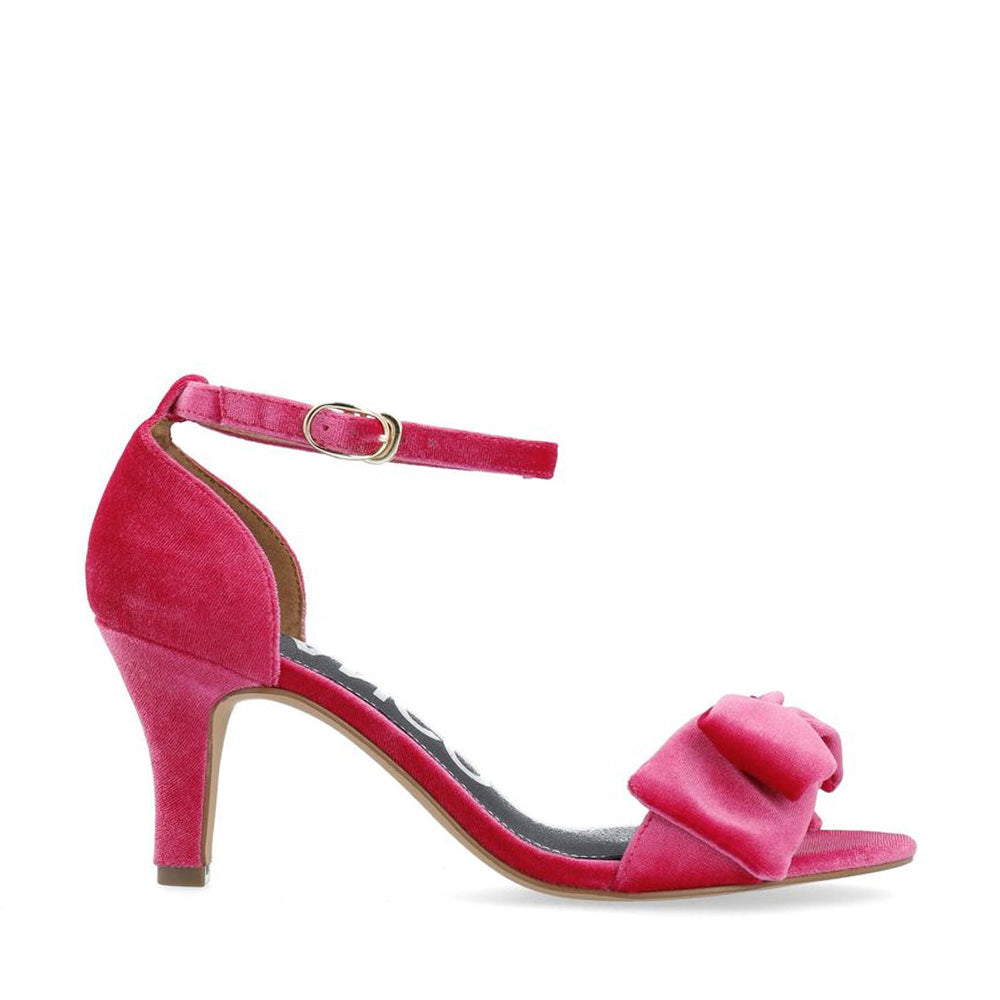 Biaadore Hot Pink Bow Velvet Sandals Heels