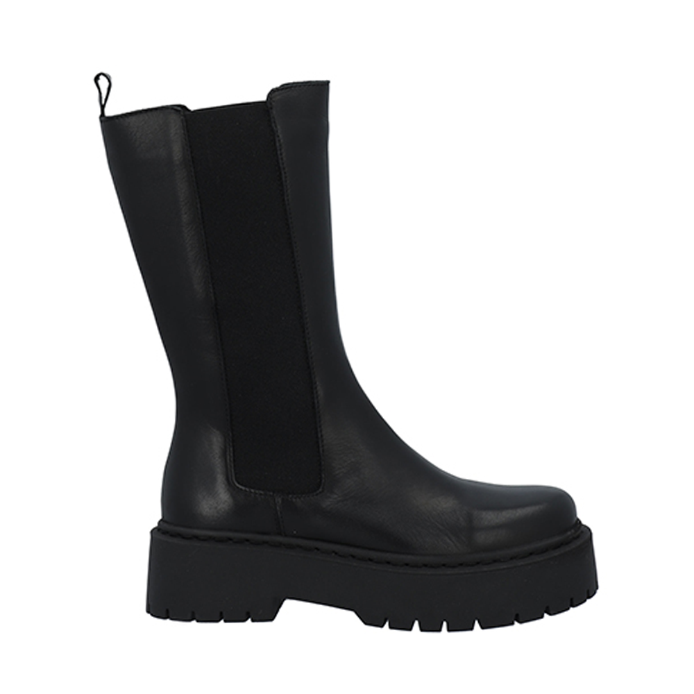 Biadeb Black Warm Leather Boots High