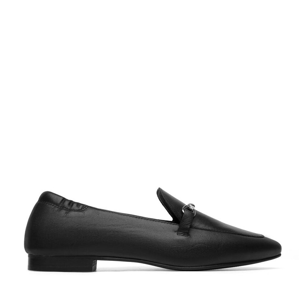 Biatracey Black Leather Loafers Loafers