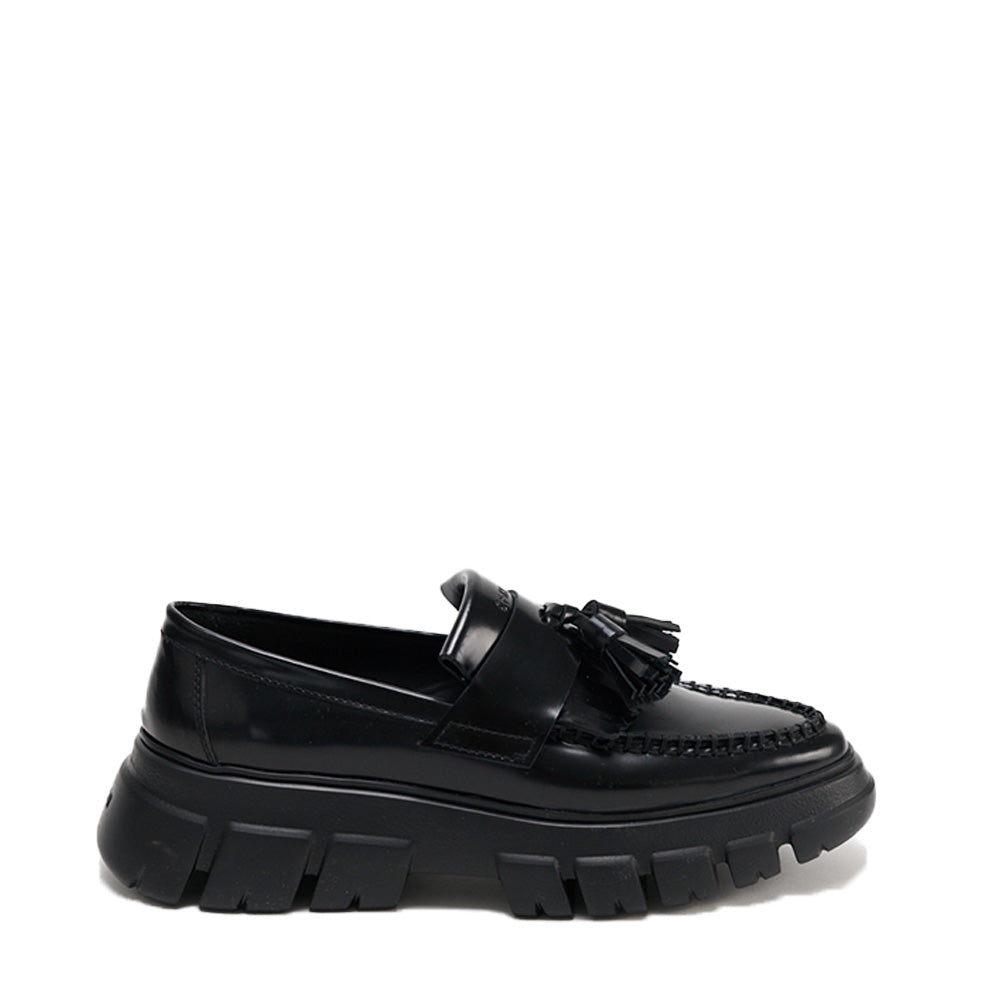 Brushed Vitello Black Chunky Loafers CPH315 - 1