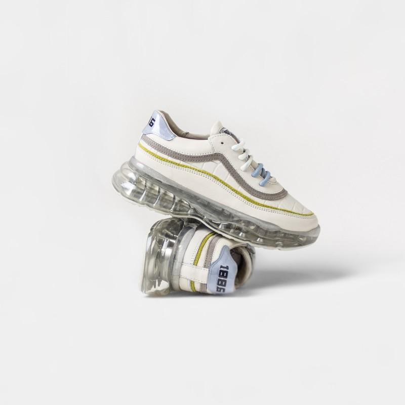 Bubbly White Blue Lime Sneakers 66332-AC-3320 - 3