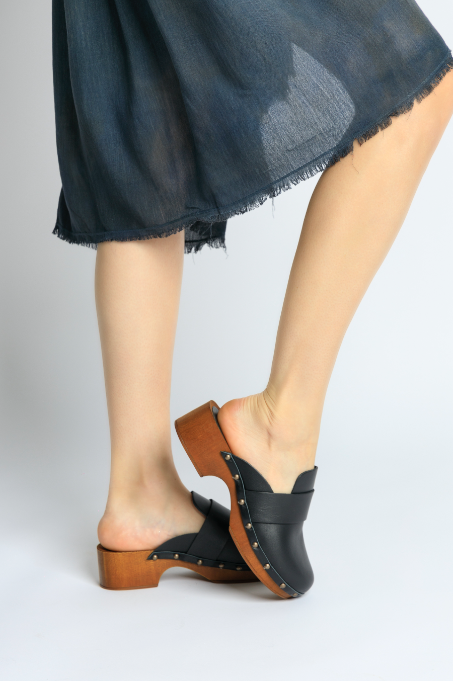 Ester Black Studded Leather Clogs ESTER-BLACK - 9