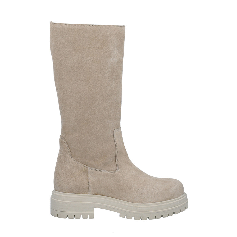 Caamalie Off White High Leather Boots