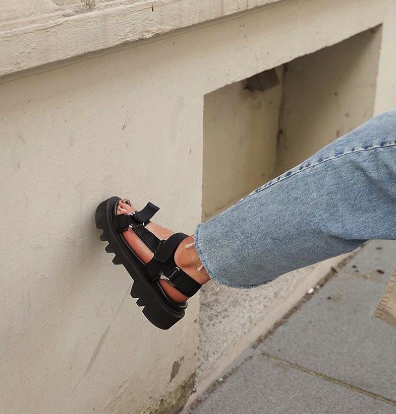Candy Black Chunky Sandals - 2