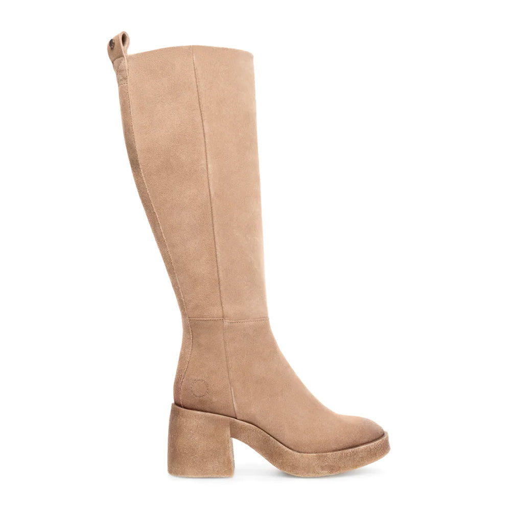 Casemily Beige Tall Suede Boots High