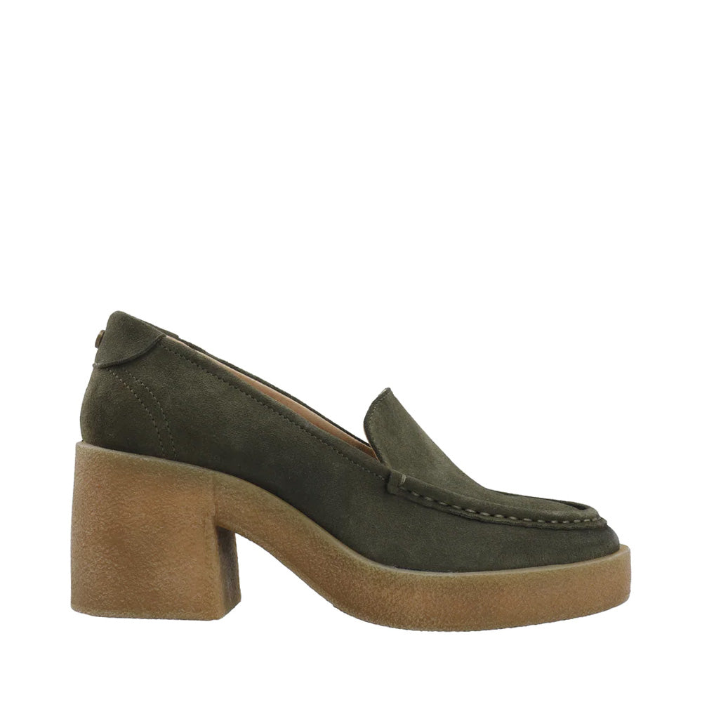 Casemily Dark Olive Suede Loafers Penny Loafer