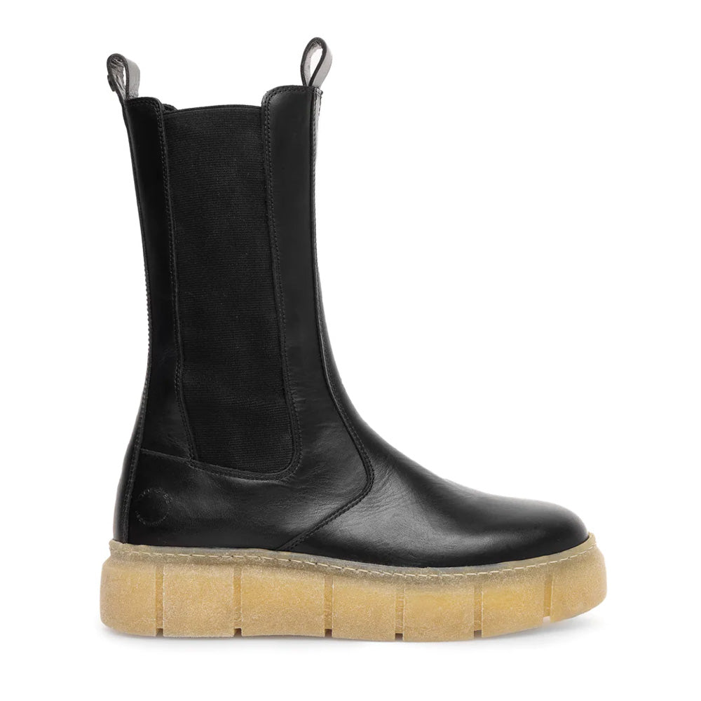 Casflora Black Chelsea Leather Boots