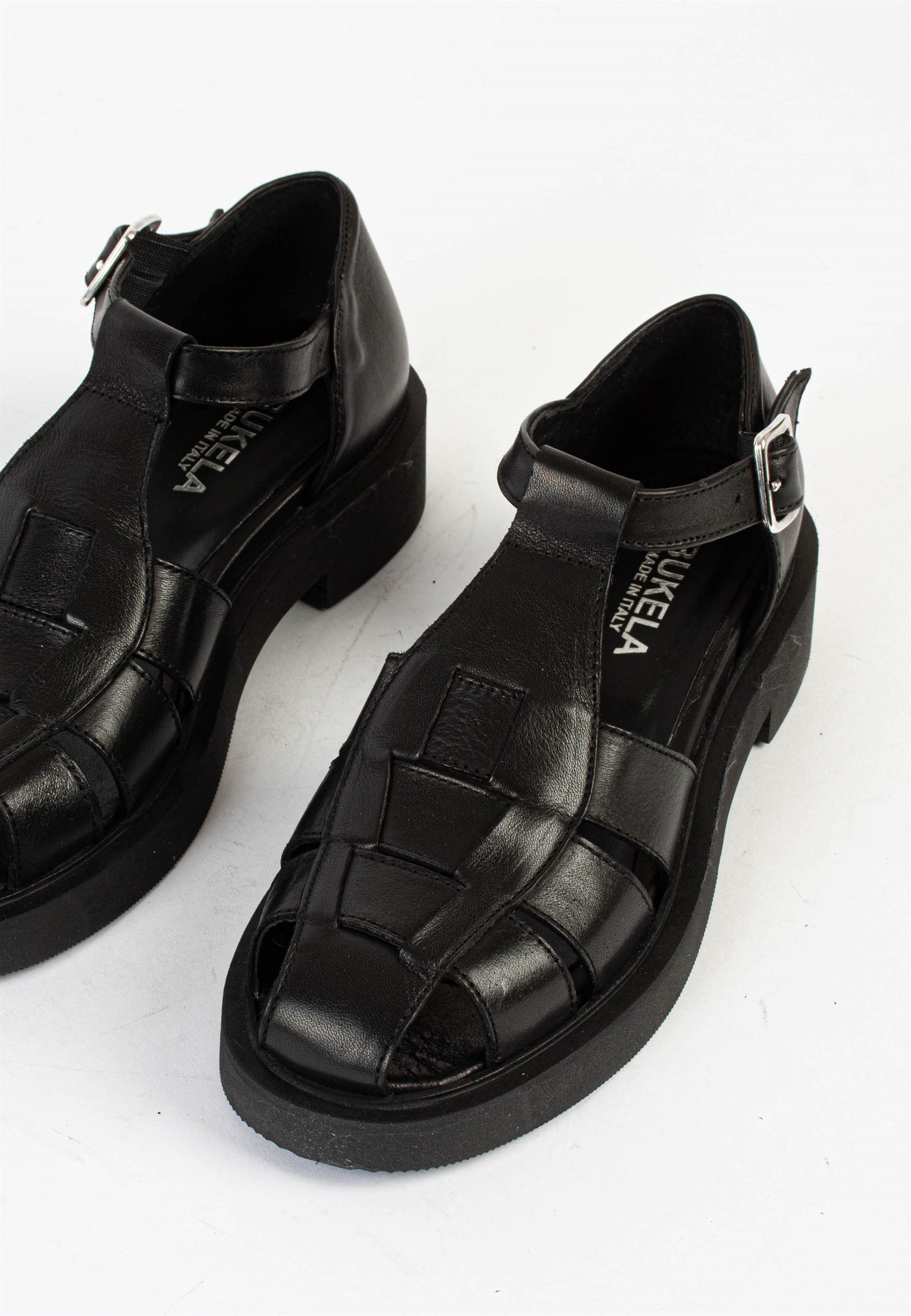 Clara Black Leather Sandals CLARA-BLACK - 4