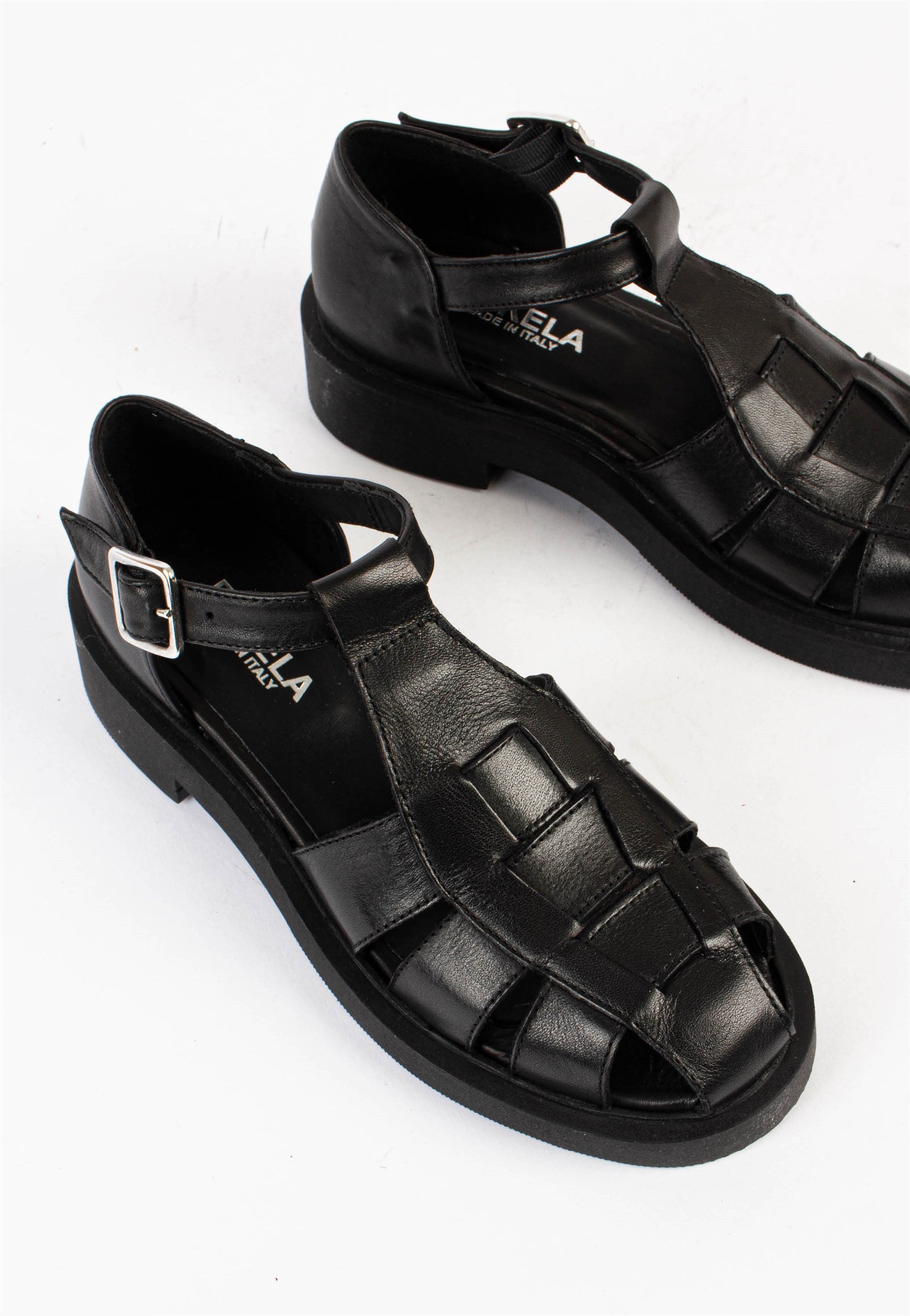 Clara Black Leather Sandals CLARA-BLACK - 2