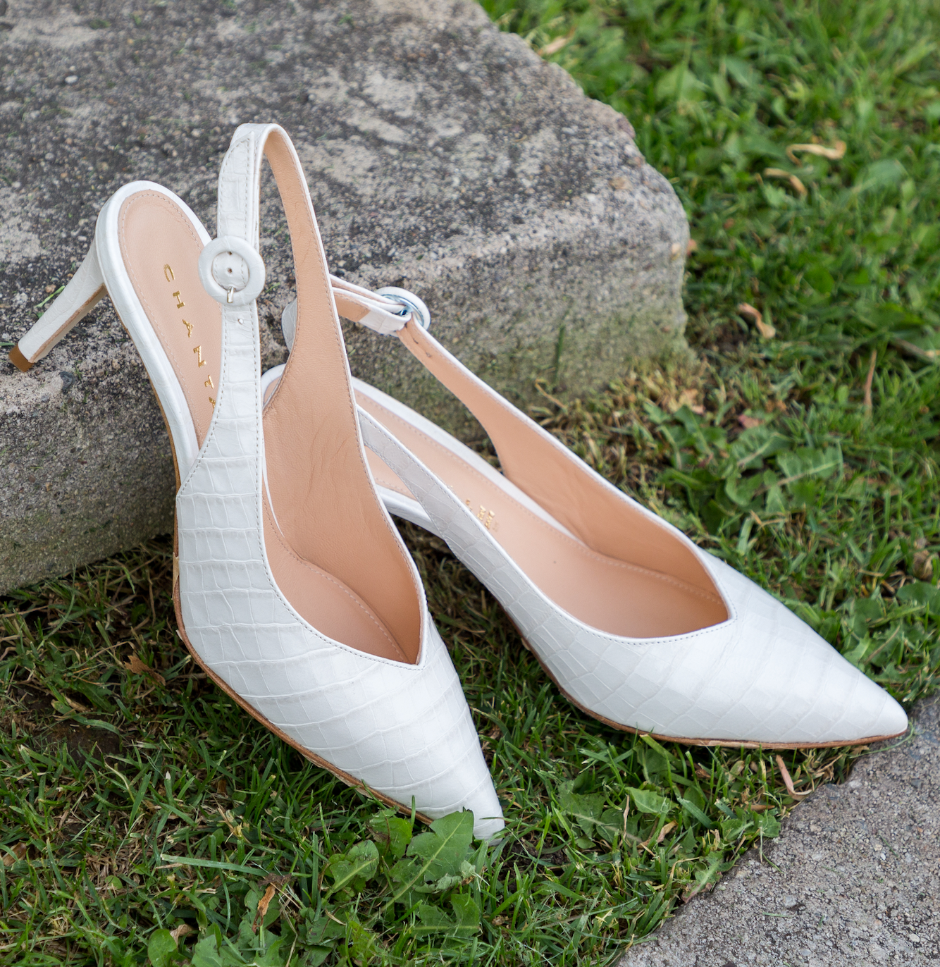 Cocco White Sling Back Pumps Heels 1039/White - 6