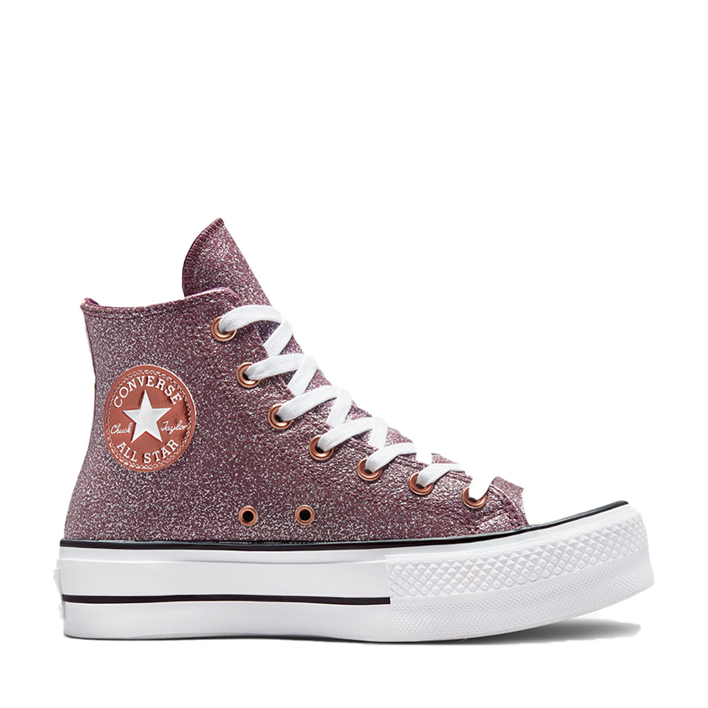 Chuck Taylor All Star Lift Platform Metallic Glitter Dark Whine A03240C- 1