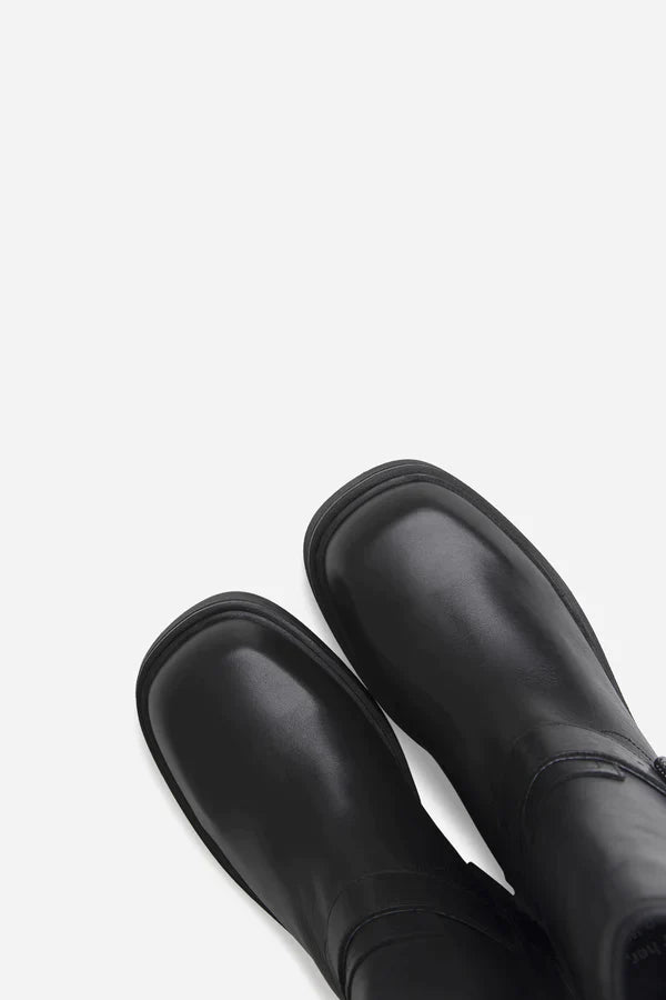 Daffey Black Biker Boots Boots