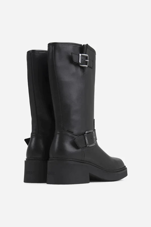 Daffey Black Biker Boots Boots