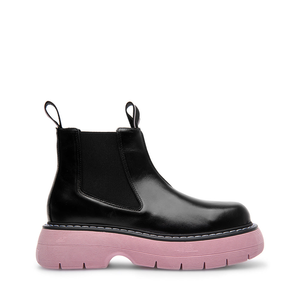 Ella Black Pink Leather Chelsea Boots LAST1529 - 1