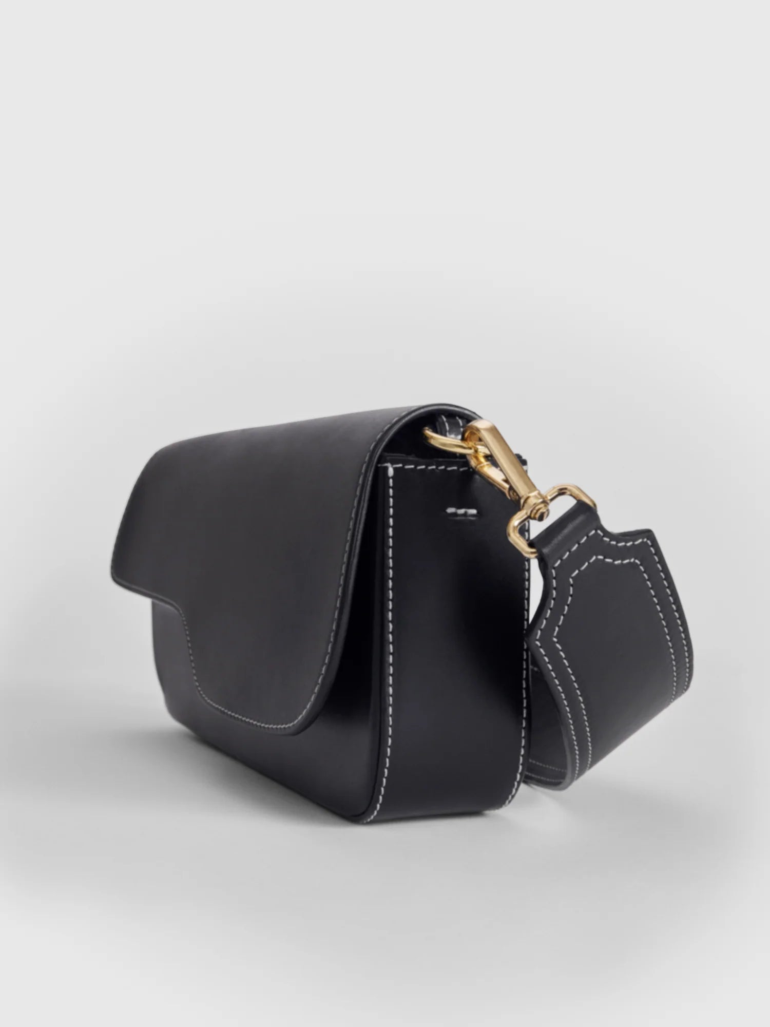 Ercolano Black Leather Shoulder Bag
