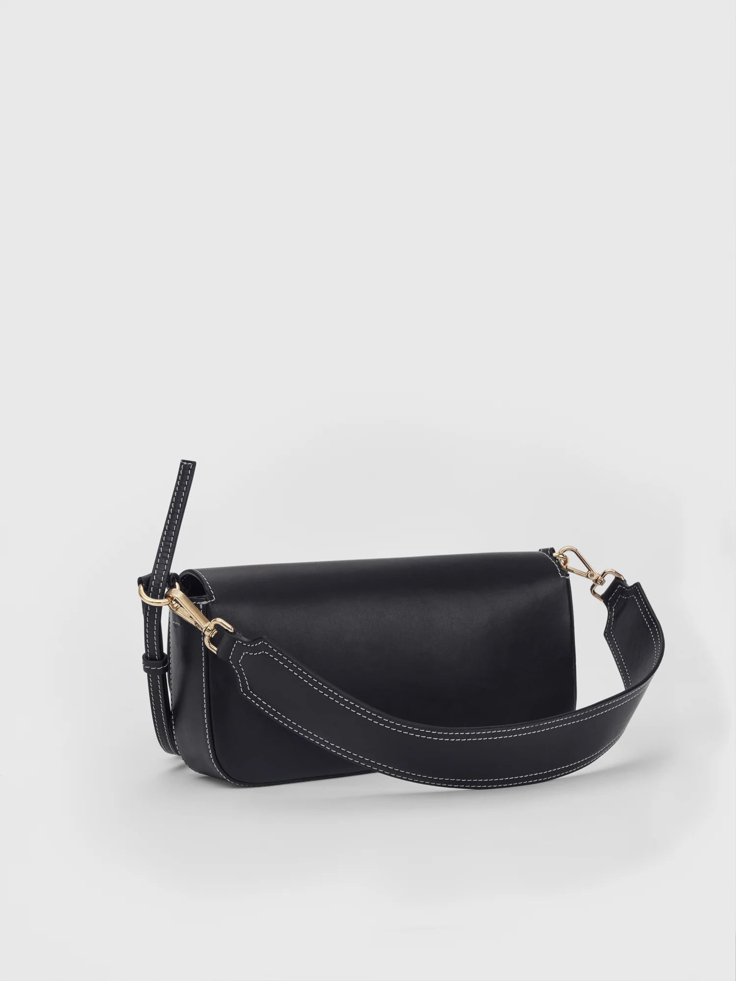 Ercolano Black Leather Shoulder Bag
