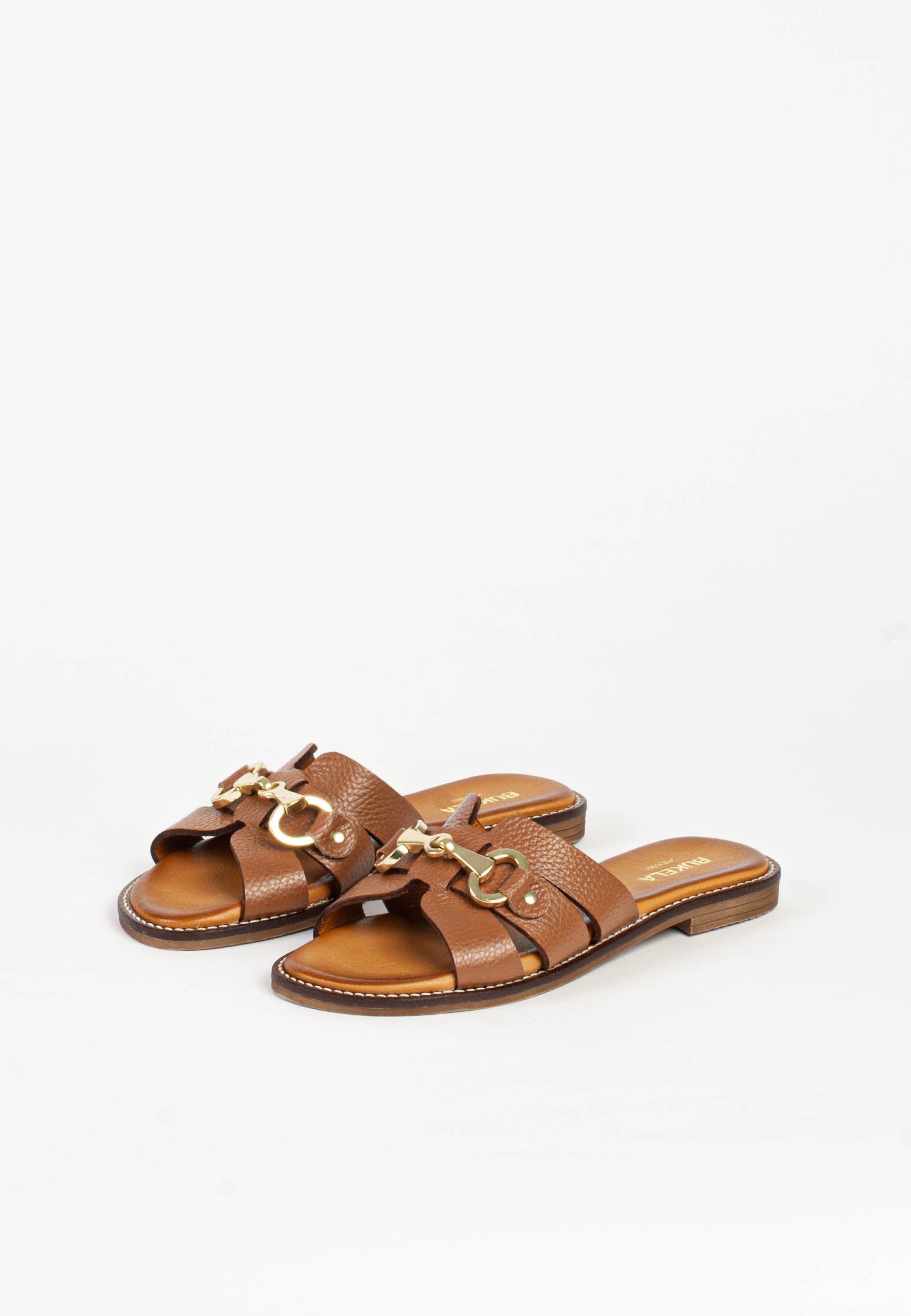 Holly Cognac Leather Slides HOLLY-COGNAC - 4