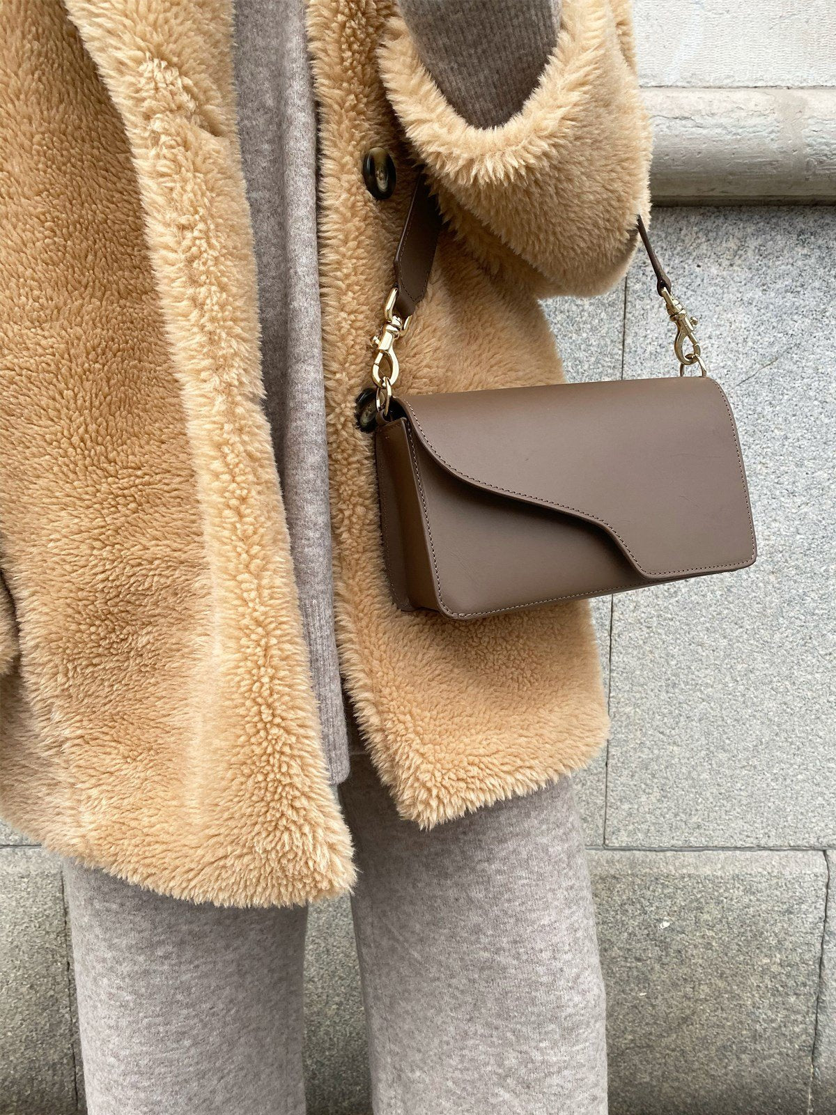 Assisi Khaki Brown Crossbody Bag Bags