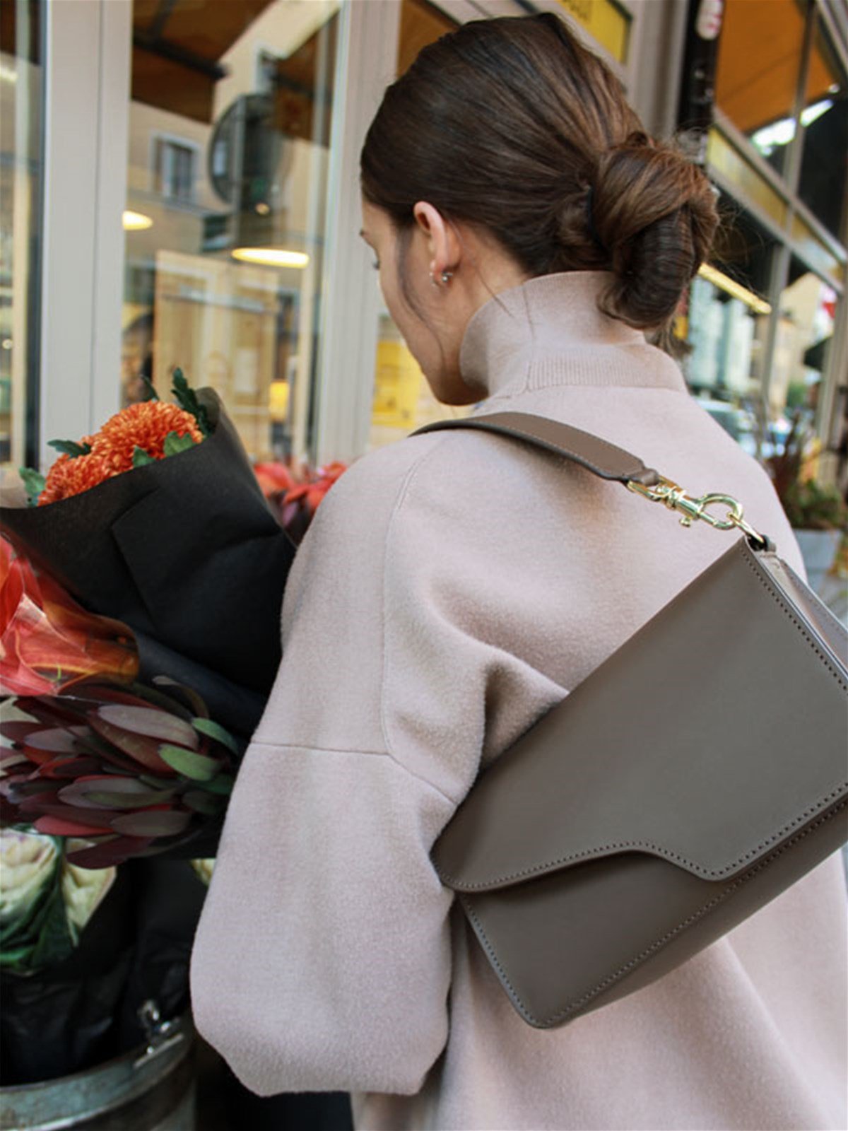 Assisi Khaki Brown Crossbody Bag Bags