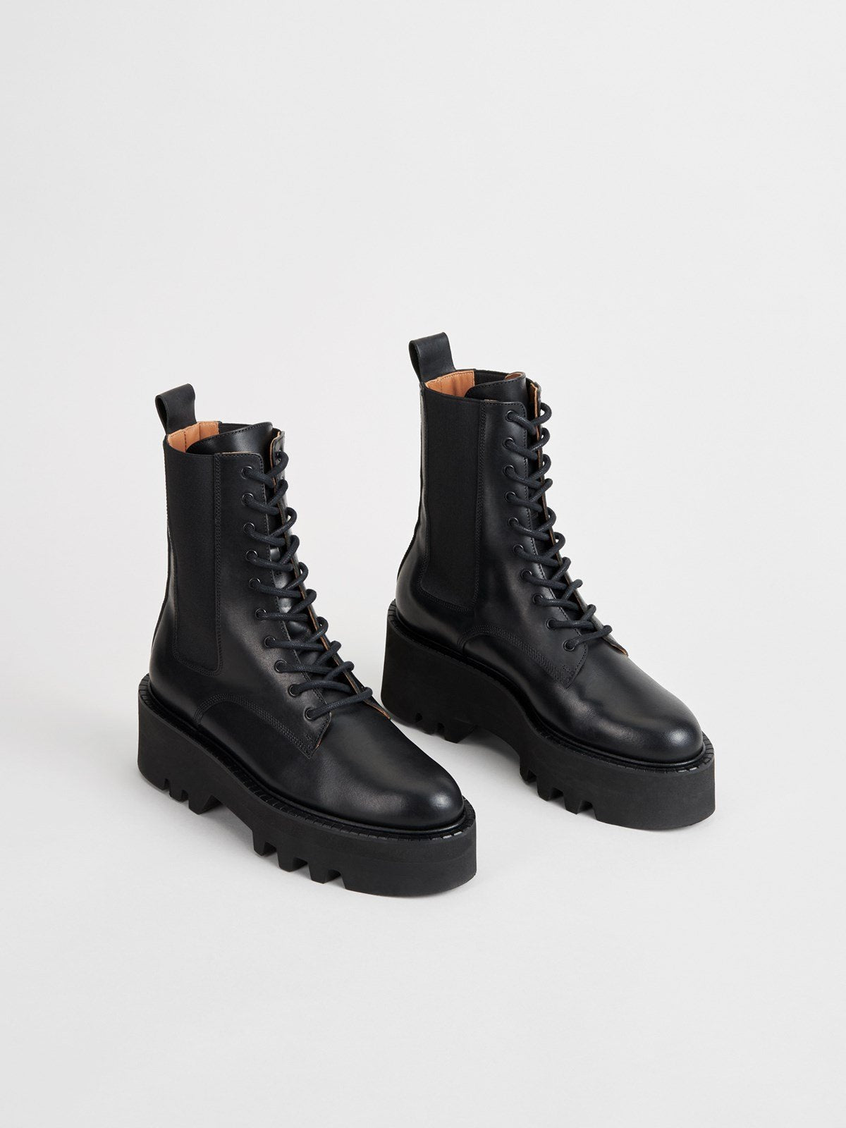 Pesaro Black Combat Boots 111323 - 5