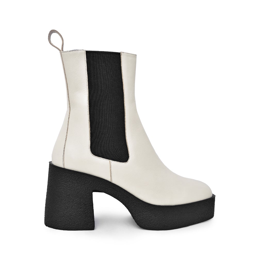 Momo Off White Leather Chelsea Boots 20077-04-02 - 1