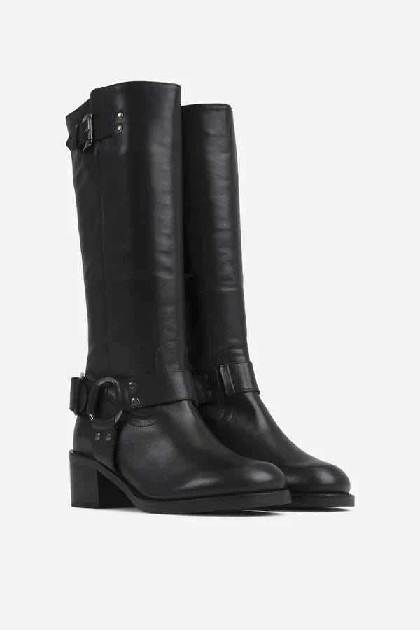 New Camperos Black Biker Boots Boots