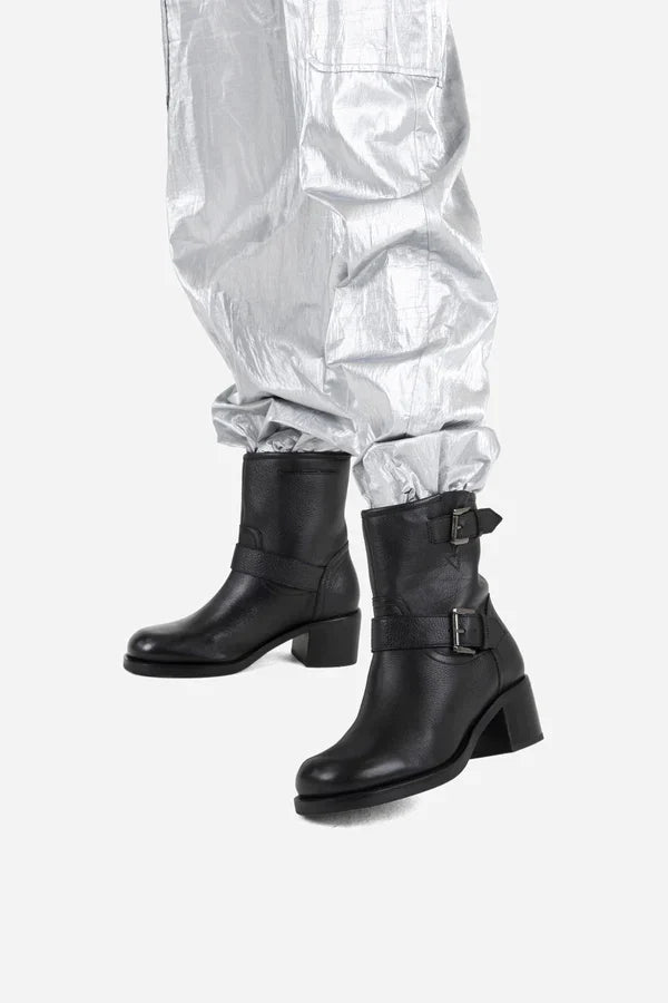 Bronx New Camperos Black Biker Booties - Main Image