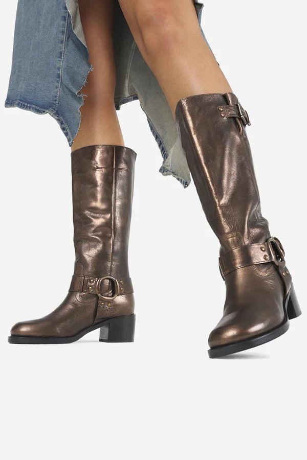 New Camperos Bronze Biker Boots Boots