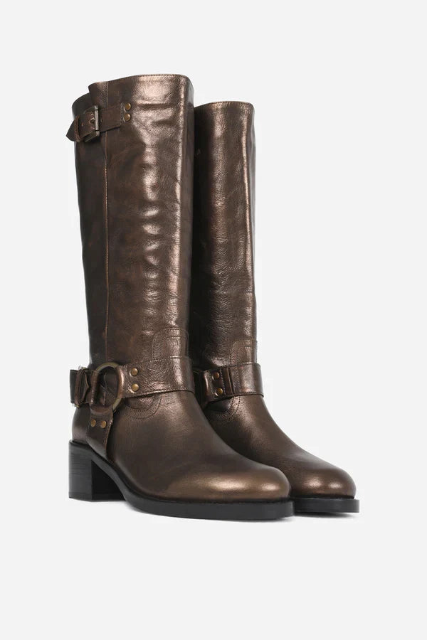 New Camperos Bronze Biker Boots Boots