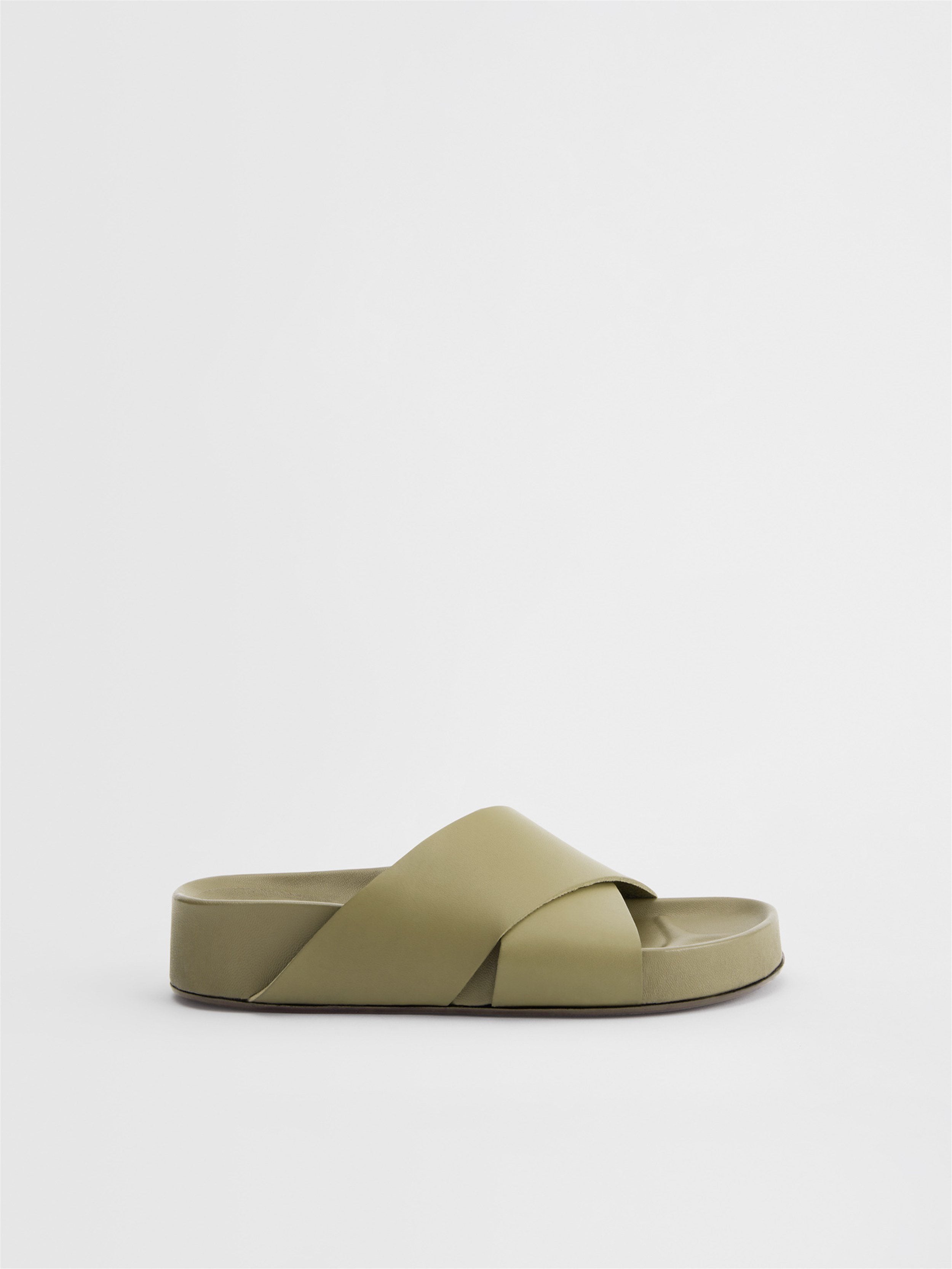 Urbino Sage Green Leather Flat Sandals 111697 - 3