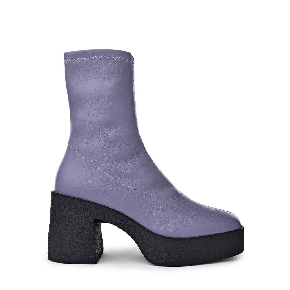 Umi Pastel Lilac Stretch Leather Chunky Ankle Boots 20077-02-11 - 1