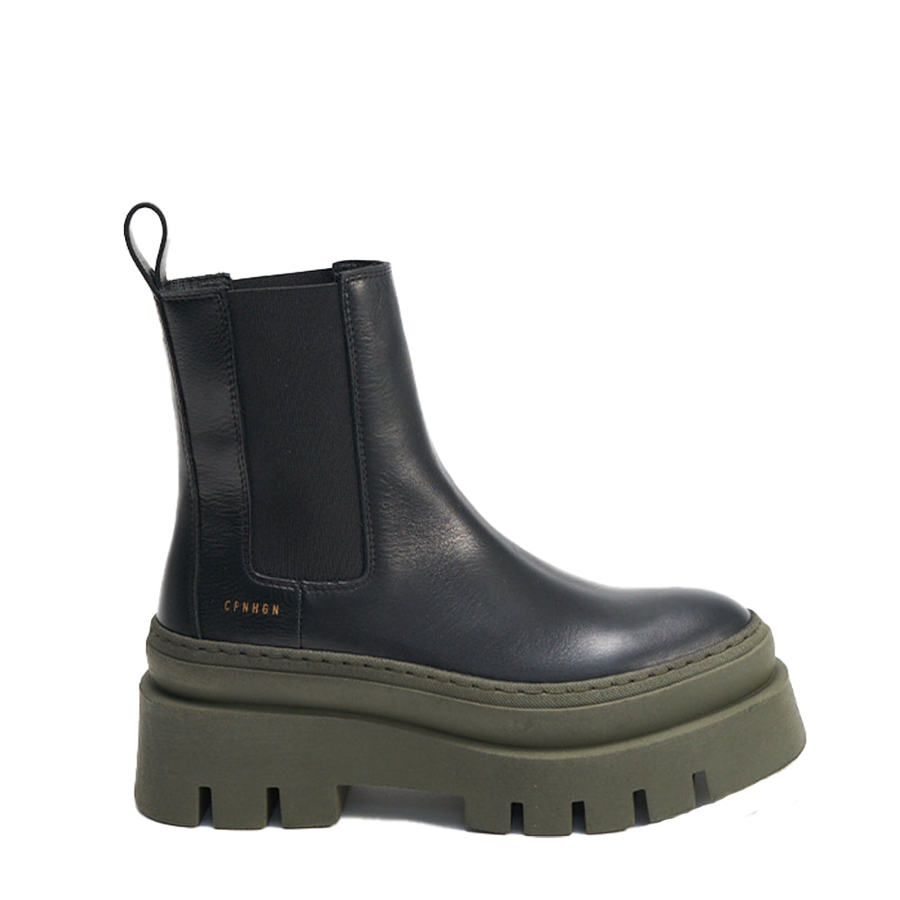 Vitello Black Green Chelsea Boots CPH686_GREEN - 1