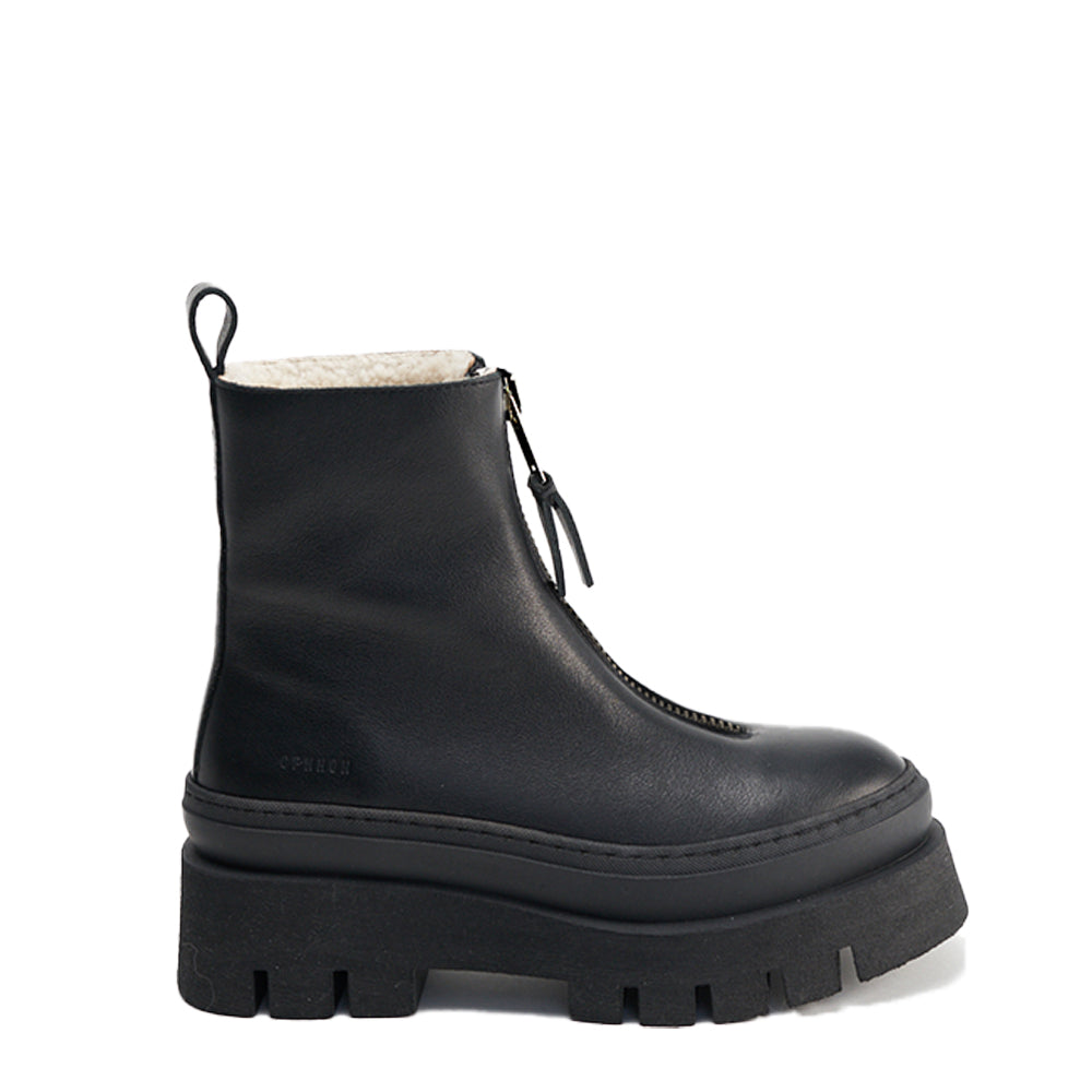 Vitello Black Front Zip Winter Boots CPH591_BLACK - 1
