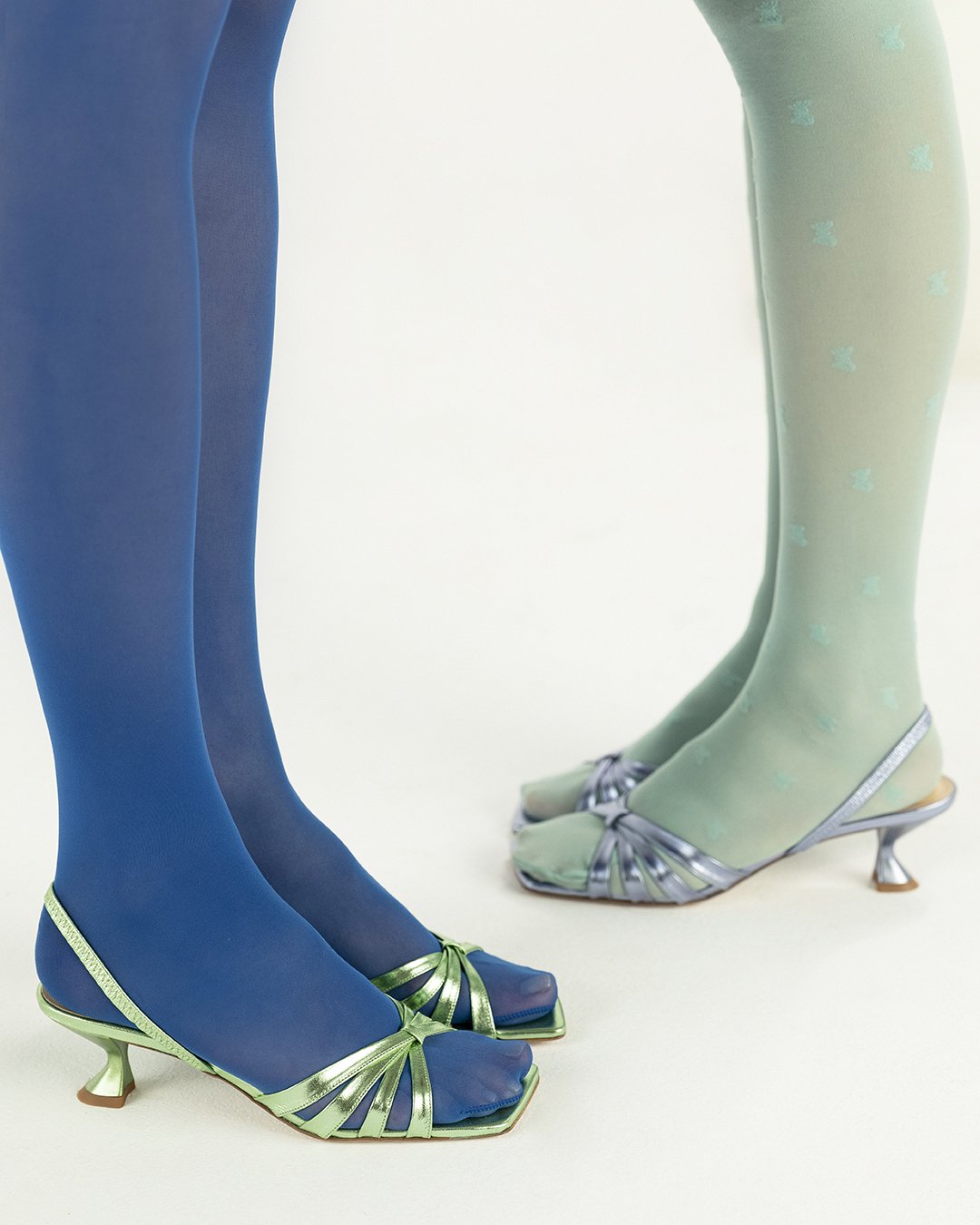 Amaya Green Metallic Leather Sandals - 2