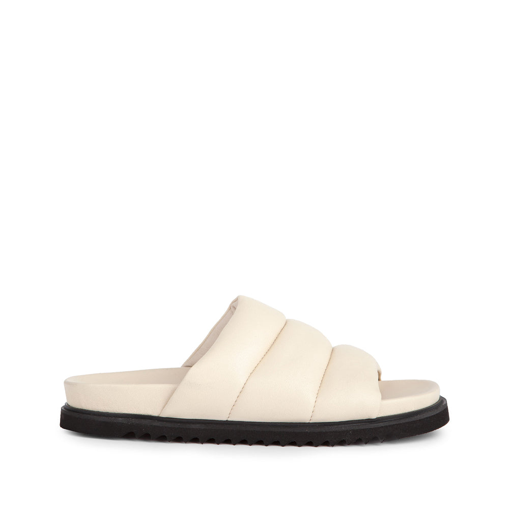 Marley Off White Leather Puffy Sandals 22-021-011 - OFF - 1