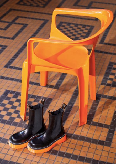 Joy Black Orange High Chelsea Boots LAST1707 - 9