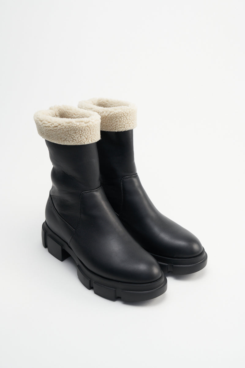 Vegan Teddy Nappa Black Ankle Boots CPH668BLACK - 3