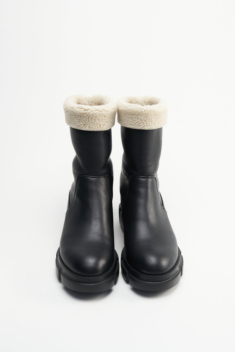 Vegan Teddy Nappa Black Ankle Boots CPH668BLACK - 5