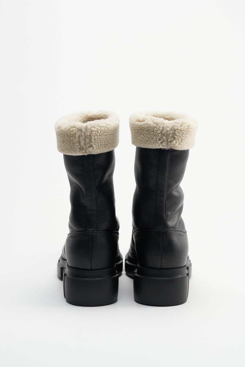 Vegan Teddy Nappa Black Ankle Boots CPH668BLACK - 6