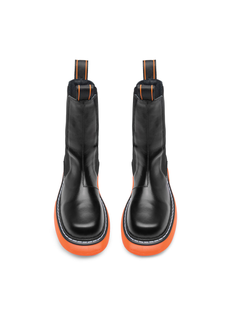 Joy Black Orange High Chelsea Boots LAST1707 - 4