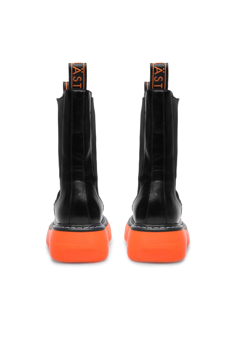 Joy Black Orange High Chelsea Boots LAST1707 - 5